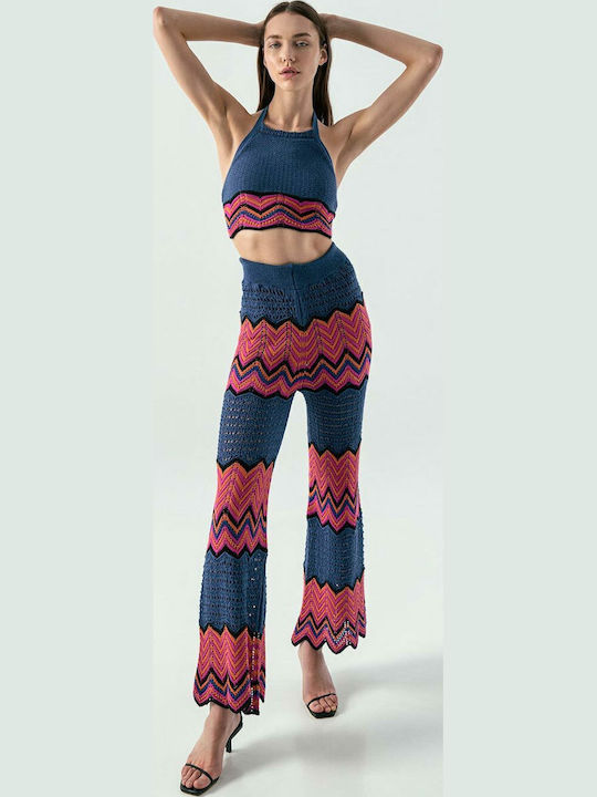 Tailor Made Knitwear Γυναικείο Indigo/Pink Σετ ...