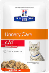 Hill's PD c/d Urinary Stress Wet Food for Adult Cats for Urinary Health In Pouch with Chicken 1pc 85gr