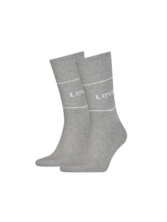 Levi's Unisex Μονόχρωμες Κάλτσες Γκρι 2Pack