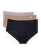 Pure Stretch Damen Slip 3Pack Nahtlos Black / Nude / Dash Pink