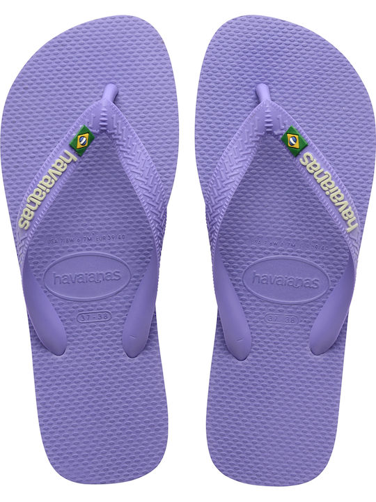 Brasil Logo Flip Flops In Purple Colour