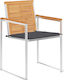 Scaun de exterior Lemn cu pernă Teak / Ανθρακί 4buc 60x56x85cm