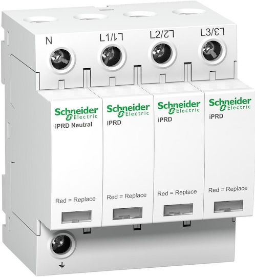 Schneider Electric Acti 9 IPRD8 Αντικεραυνικό Πίνακα Τύπου T2 / T3 Τετραπολικό Μέγιστου Ρεύματος Εκφόρτισης 8kA
