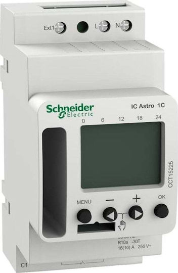 Schneider Electric Acti 9 IC Astronomisch Digital Zeitverzögerungsrelais mit Reserve 10 Jahre