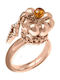 Folli Follie Ring with Stones made of Steel Gold Plated