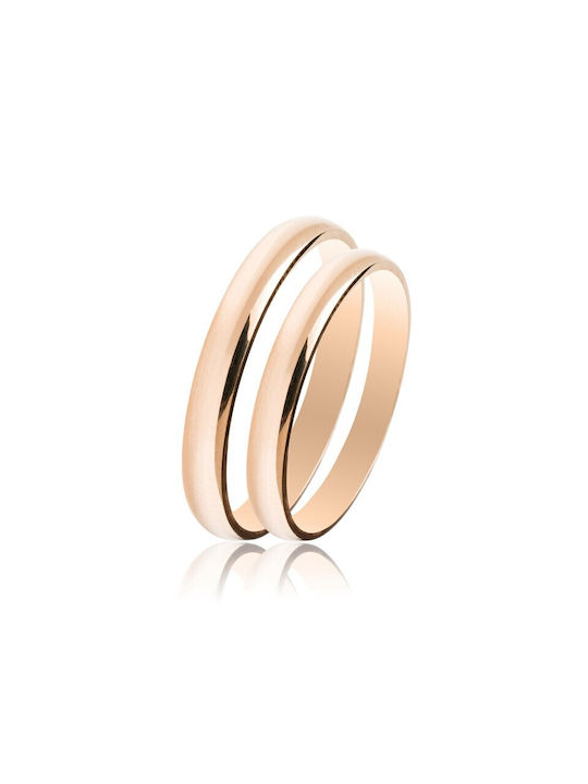 Pink Gold Ring SL03G Slim MASCHIO FEMMINA 9 Carat Gold Ring Size:41 (Unit Price)