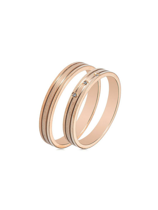 Rose Gold Ring SL87G MASCHIO FEMMINA Sottile Series 9 Carat Ring Size:41 Stones:Without stones (Unit Price)