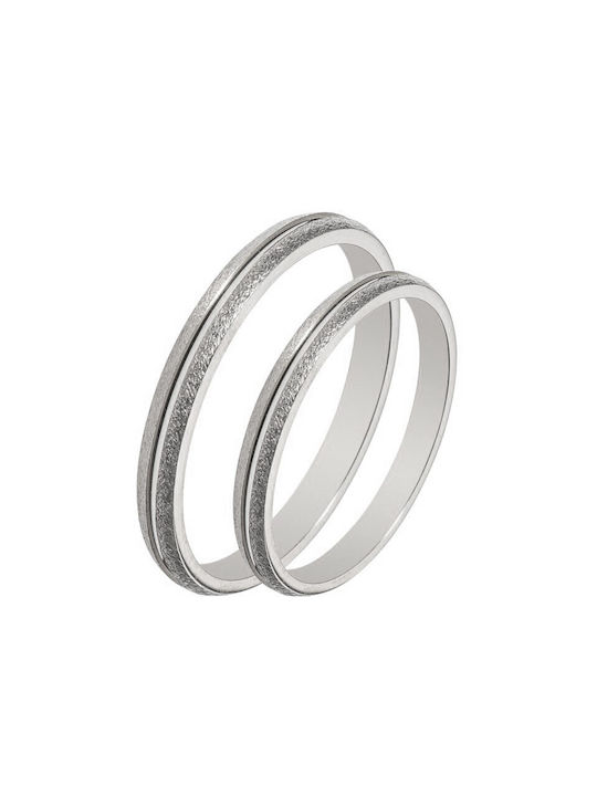 WhiteGold Ring SL82L MASCHIO FEMMINA Sottile Series 9 Carat Gold Ring Size:41 (Set Price)