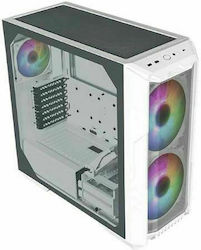CoolerMaster HAF 500 Gaming Midi Tower Κουτί Υπολογιστή με Πλαϊνό Παράθυρο και RGB Φωτισμό Λευκό