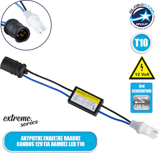 GloboStar CAN bus Car Fault Indicator Canceller for Bulb T10 12V 1pcs