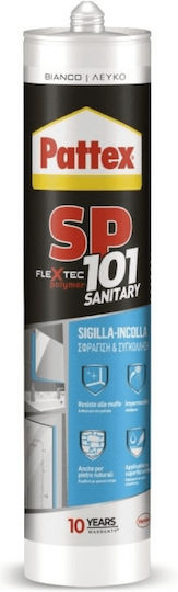 Pattex SP101 Ακρυλική Σιλικόνη Αντιμουχλική Ξύλου Ελαστική Σφραγιστική Λευκή 280ml