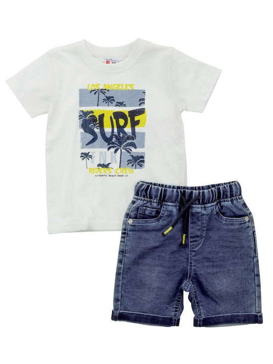 Funky Kids Set with Shorts Summer 2pcs White