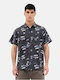 Short-sleeved Shirt Floral Black
