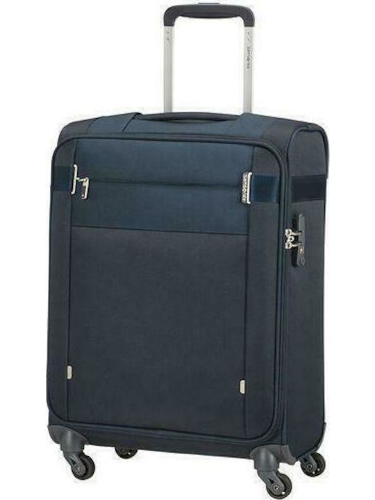 Samsonite Citybeat Koffer Kabine Stoff Blau mit 4 Räder Höhe 55cm