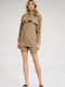 Figl Women's Tunic Dress Long Sleeve Dark Beige