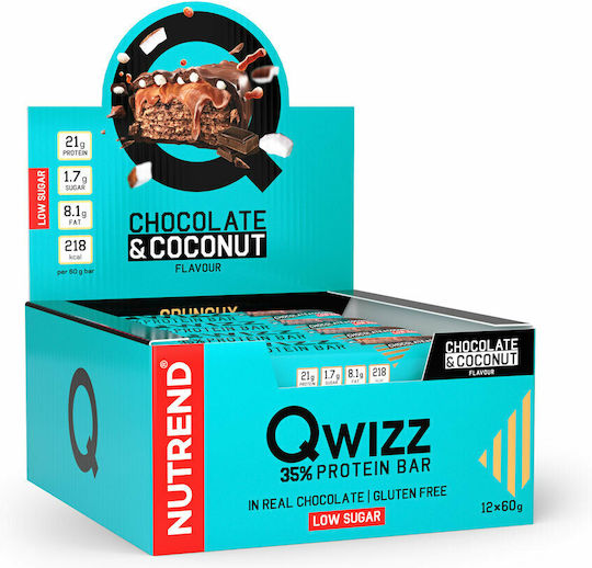 Nutrend Qwizz Bars with 35% Protein & Flavor Chocolate Coconut 12x60gr