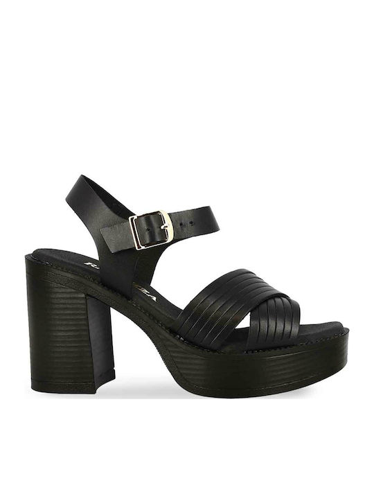 Ragazza Din piele Sandale Negre