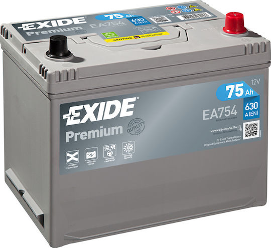 Exide Batterie Auto mit Kapazität 75Ah und CCA 630A