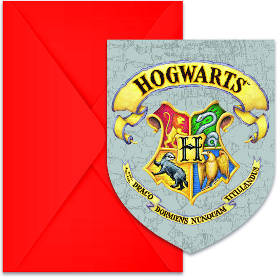Procos Invitations Harry Potter 113416 6pcs 93370Harry Potter Hogwards Houses Party Invitations 6pcs