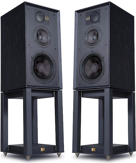 Linton Stand Set S019.31737 Paar Hi-Fi Lautsprecher Boden 200W 3 Anzahl von Fahrern B30xT36xH56.5cm. Schwarz
