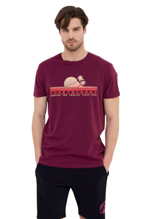 Funky Buddha Ανδρικό T-shirt Grape με Λογότυπο