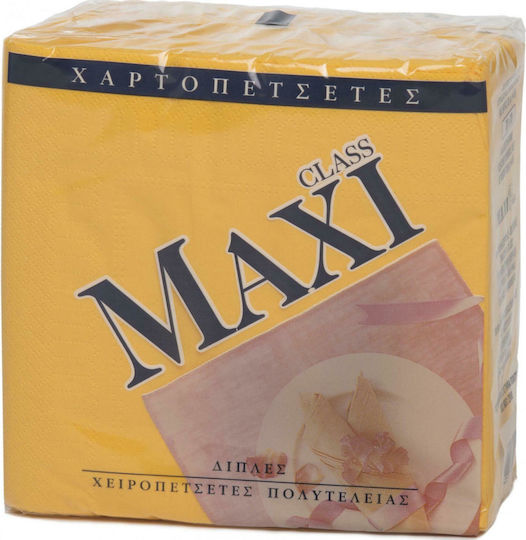 Maxi Class 80 Χαρτοπετσέτες 2 Φύλλων Κίτρινες 33x33cm