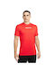 Nike Pro Bărbați T-shirt Sportiv cu Mânecă Scurtă Dri-Fit Roșu