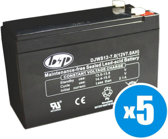 B&P DJW12-7.0 UPS Batterie mit Kapazität 7Ah und Spannung 12V 1Stück