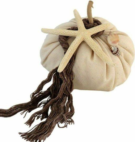 Art et Lumiere Decorative Pumpkin made of Fabric Ecru/Cafe 22x22cm 1pcs