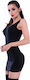 Chilirose Sexy Dress Stretch Mini Dress With Back Cutouts & Stockings Black