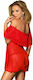 Subblime Rochie Sexy Rochie scurtă și tanga Red D-220712