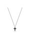 Police Black Men's Cross from Steel with Chain