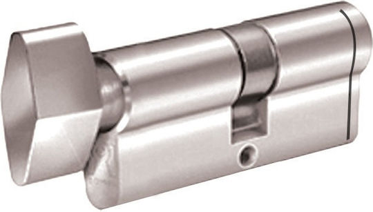 Domus Lock Cylinder Security Econ 100mm (35-65) with Knob and 5 Keys Silver