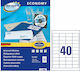 Avery 4000 Etichete autoadezive A4 Dreptunghiulare 48.5x25.4mm