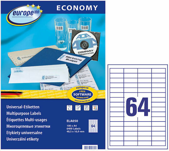 Avery 6400 Etichete autoadezive A4 Dreptunghiulare 48.5x16.9mm