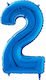 Balloon Foil Jumbo Number 2 Blue 70cm