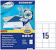 Avery 1500 Αυτοκόλλητες Ετικέτες Α4 Ορθογώνιες 70x50.8mm