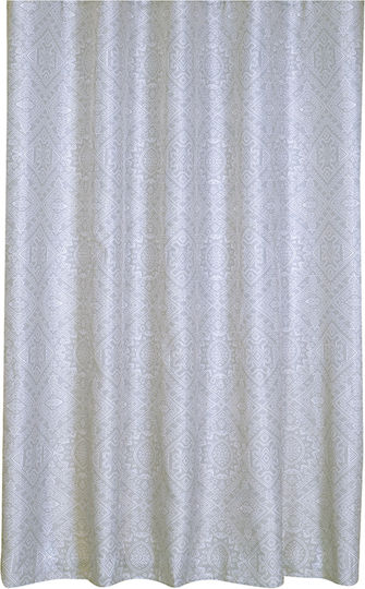 Nef-Nef Homeware Clover Shower Curtain Fabric with Hooks 180x180cm Grey