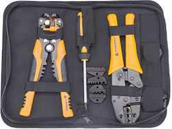 Powermat Set De Clești Set De Dezizolator De Sârmă Și Sertizor Și Șurubelniță Cu Accesorii 8 Bucăți PM-ZDK-8T
