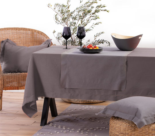 Nef-Nef Homeware Τραπεζομάντηλο Βαμβακερό Minimal Grey 140x180εκ.