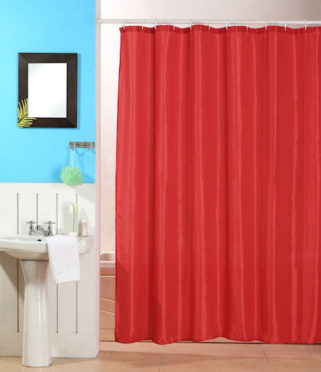 Cyclops Fabric Shower Curtain 180x200cm Κόκκινη