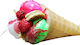 Easter Candle Handmade Ice Cream Cone 3 Scoops 30pcs