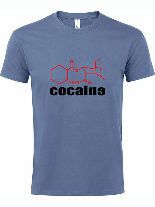 Tricou unisex " Molecula de cocaină ", Albastru