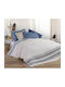 Nef-Nef Homeware Matelasse Decke Gestrickt Übergröße mit Fransen 230x240cm Mercury Blau