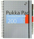 DOUBLE SPIRAL NOTEBOOK A4 EXECUTIVE WITH HOLES AND RUBBER 5H 200PC 80 GSM GREY