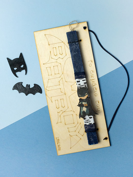 Batboy Λαμπάδα Batman Τετράγωνη Μπλε (Επιλογή Ονόματος /Κειμένου)
