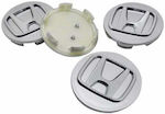 Wheel Center Caps Honda with 58mm Internal Diameter Silver 4pcs