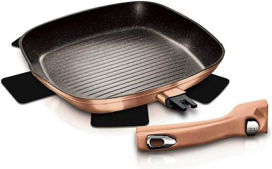 Berlinger Haus Metallic Line 28cm Grătar Aluminiu cu Strat de Piatră Colecția Rose Gold