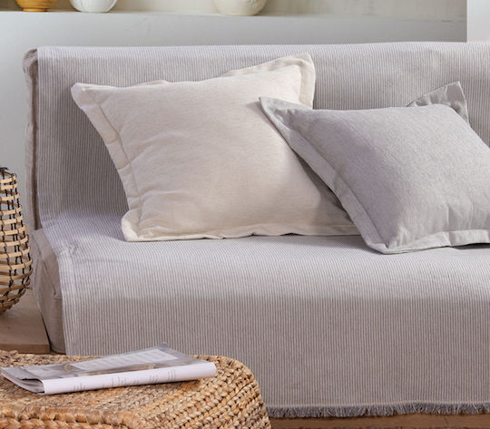 Nef-Nef Homeware Nature 22 Ριχτάρι Διθέσιου Καναπέ Ζακάρ 170x250εκ. Grey