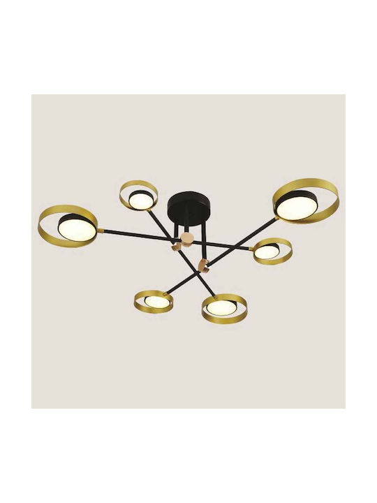 Eurolamp Modern Metallic Ceiling Mount Light with Integrated LED in Gold color 107pcs